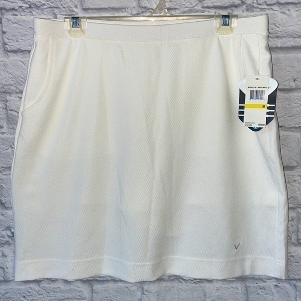 Callaway Golf Bright White Textured Sport Skort with Side Pockets Athleisure